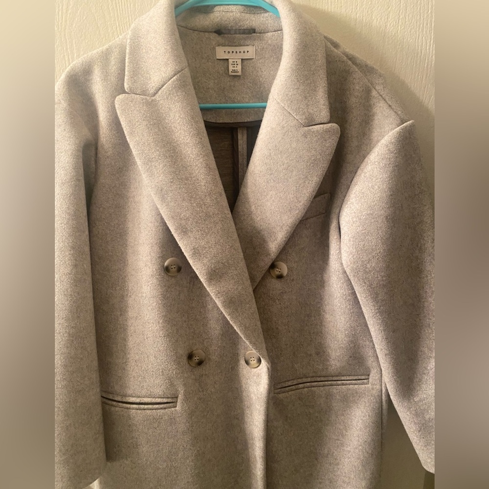 Topshop Women’s Gray Pea Coat